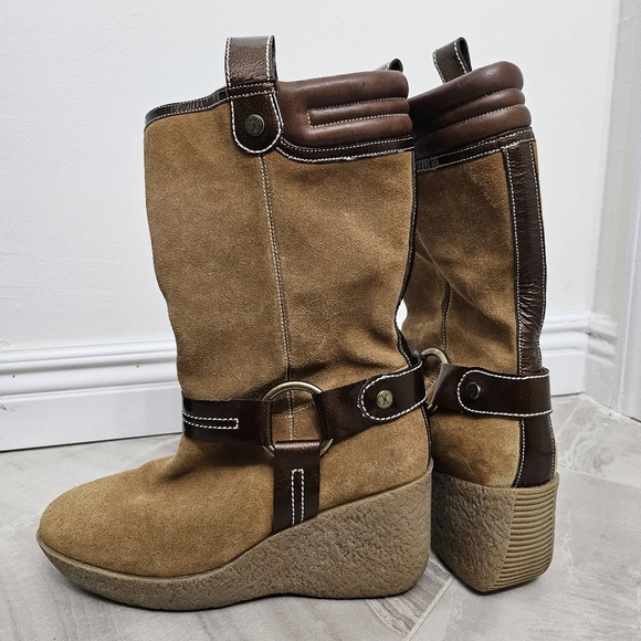 Vintage Cole Haan Boots Suede Leather Women Size 9 - Picture 7 of 12